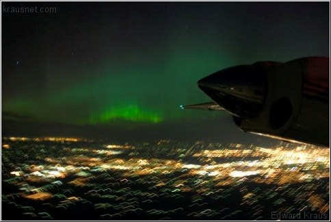 aurora borealis from the air