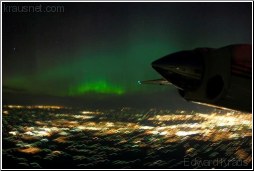 aurora borealis from the air